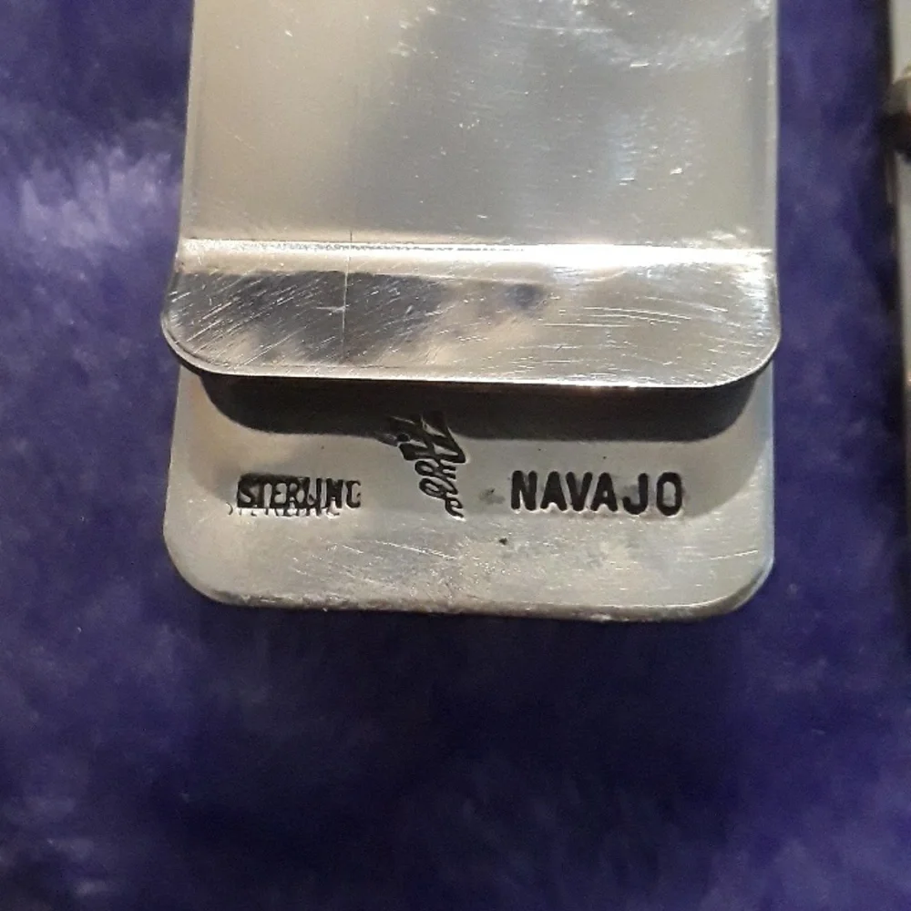 Copy- His & Hers Navajo Sterling silver money clips New